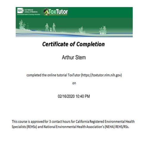 Stem, arthur certificate