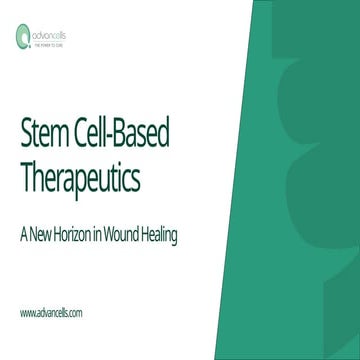Stem Cell-Based Therapeutics: A New Horizon in Wound Healing