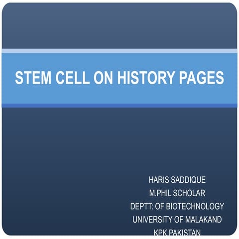 Stem cell on history pages