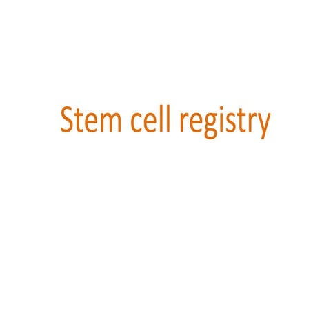 Stem cell registry