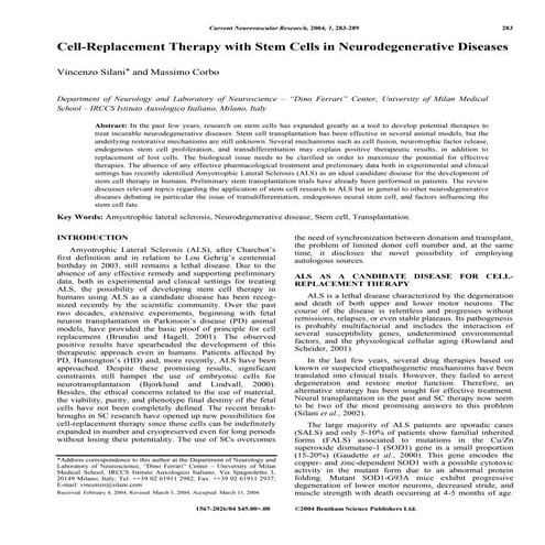 Stem Cell Therapy for Motor Neuron Disease (MND): A New Frontier in ...