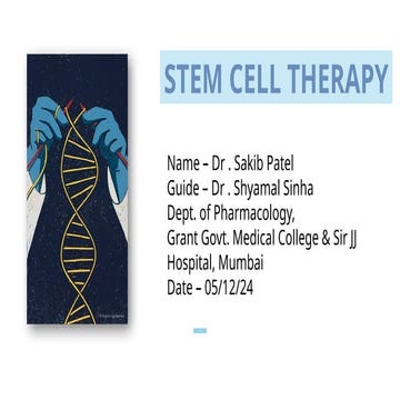 A comprehensive SlideShare presentation on "Stem Cell Therapy" highlighting i...