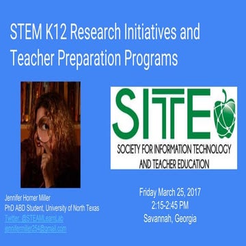 STEM K12 Research Initiatives and Teacher Preparation Programs