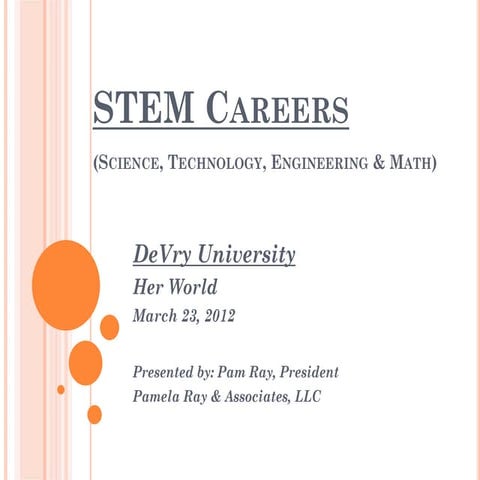 STEM Education- State Of The Union For De Vry Her World March 2012