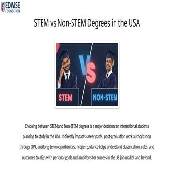STEM vs Non-Stem Degrees in the USA for International Students.