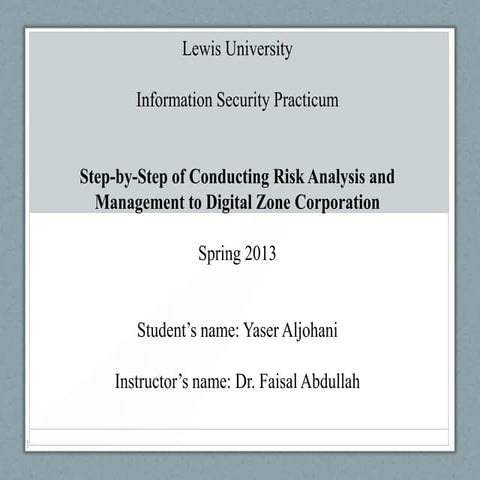 Step by-step for risk analysis and management-yaser aljohani