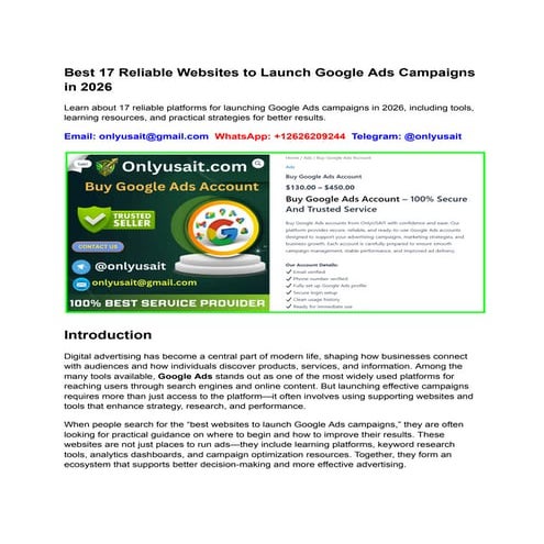 Top 17 Reliable Websites to Launch Google Ads Campaigns in 2026 for ...