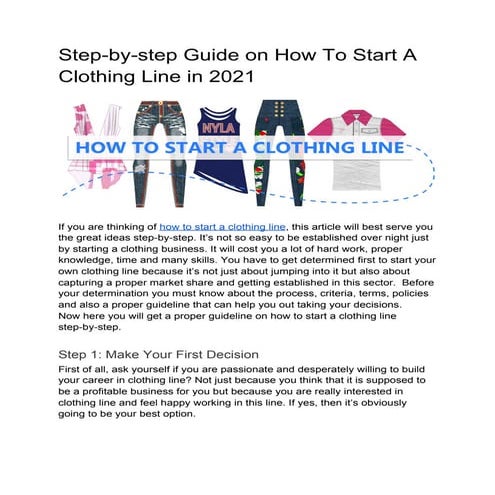 Step-by-step Guide on How to Start a Clothing Line in 2021 | PDF