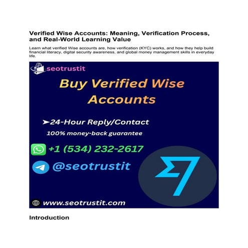 Step-by-Step Guide to Buy Verified Wise Accounts Safely in 2026.docx