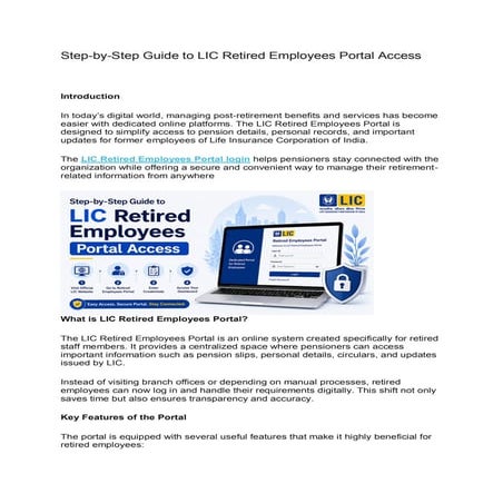 Comprehensive Guide to Accessing LIC Retired Employees Portal Securely ...