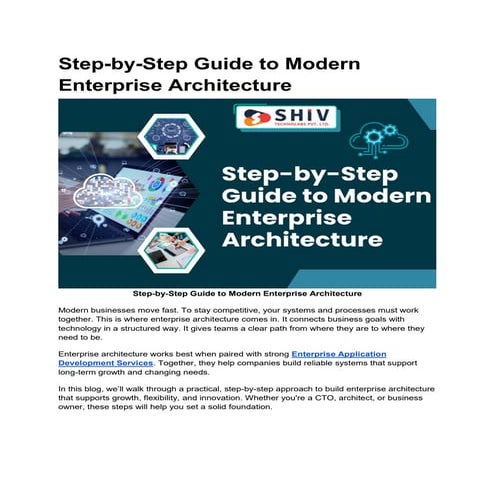 Modern Enterprise Architecture: Step-by-Step Guide