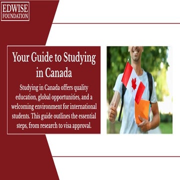 Study in Canada A Guide for International Students | PDF