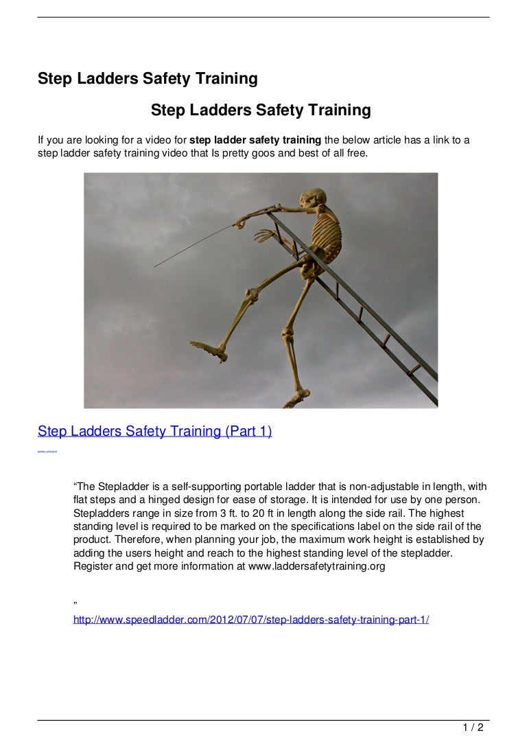 Step Ladders Safety Training