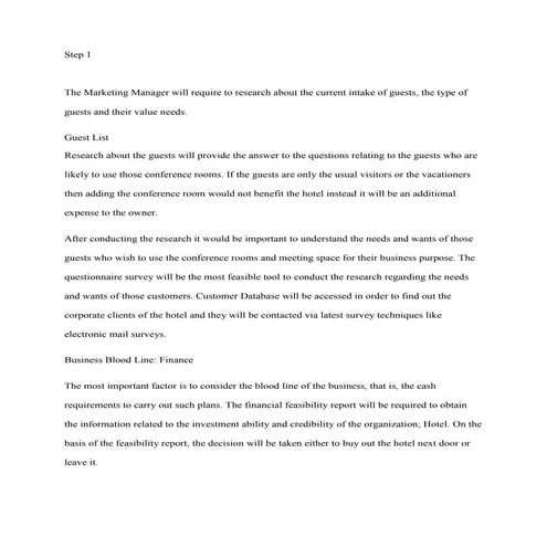 Hotel Marketing Survey