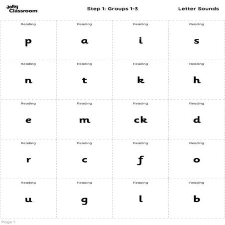 Step 1 Phonics: Mastering Groups 1-3 Letter Sounds and Words | PDF