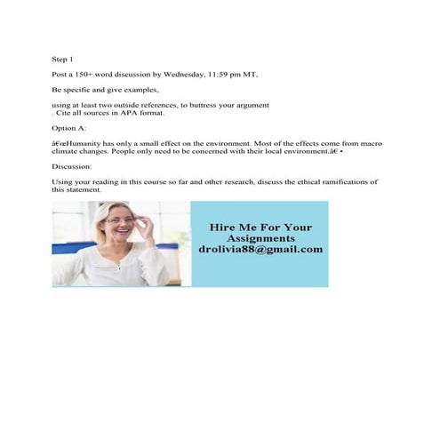 Step 1Post a 150+ word discussion by Wednesday- 11-59 pm MT-Be specifi.docx