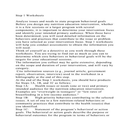 Step 1 WorksheetsAnalyze issues and needs to state program behav.docx