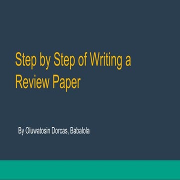 Step 3 5 of writing a review  paper