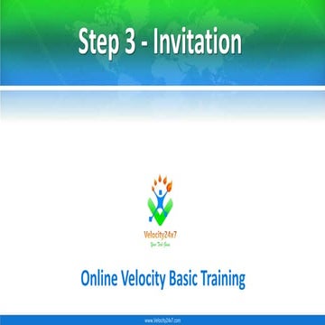 Velocity Business Basic Step 3 - Invitation