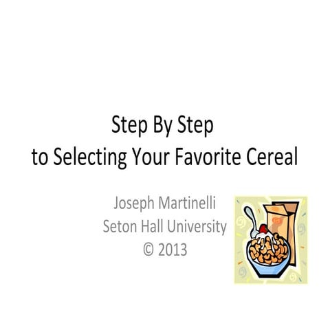 Step by step   cereal - Exercise for Emerging Web