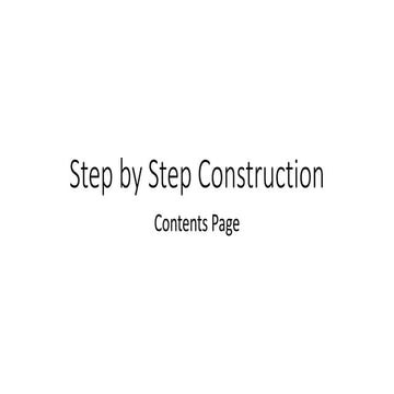 Step by Step Construction - Contents Page