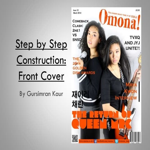 Step by step construction of front cover