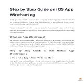 Step-by-Step Guide On iOS App Wireframing