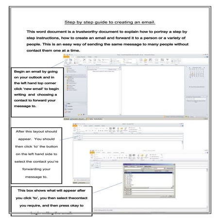 Step by step guide to creating an email