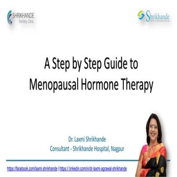 Step by Step Guide to Menopause Hormone Therapy by Dr. laxmi Shrikhande ...