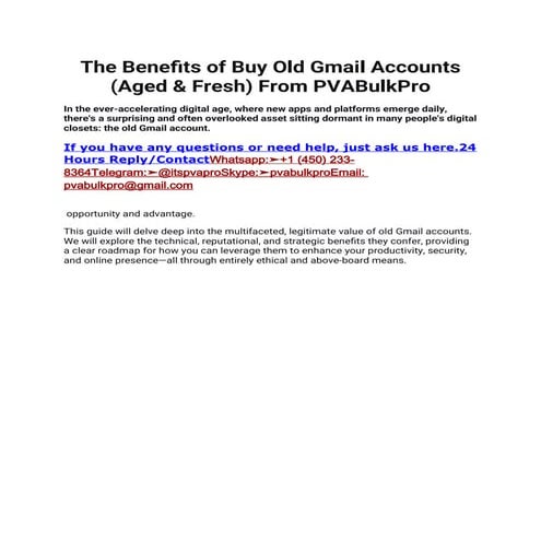 Step By Step How To Buy Old Gmail Accounts (Aged & Fresh) From PVABulkPro.docx