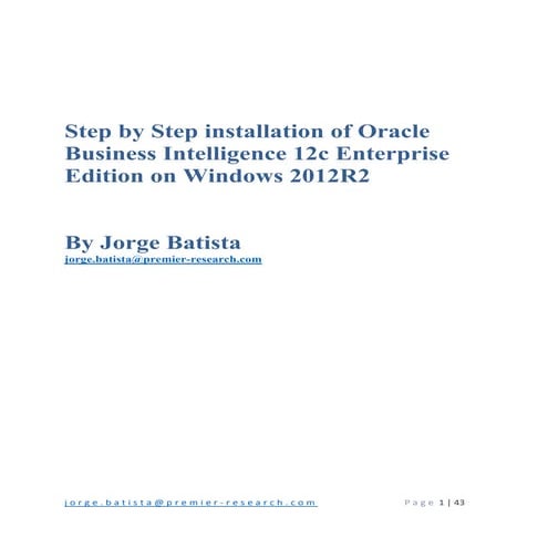 Step by step installation of oracle business intelligence 12c enterprise edition