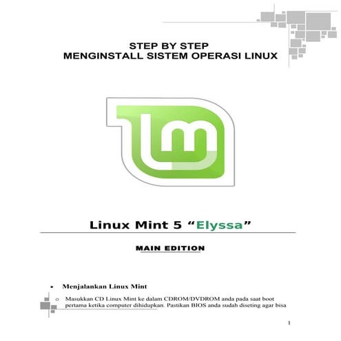 Step by step mengistall linux mint