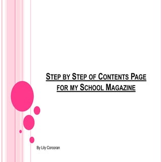 Step by step of contents page pp