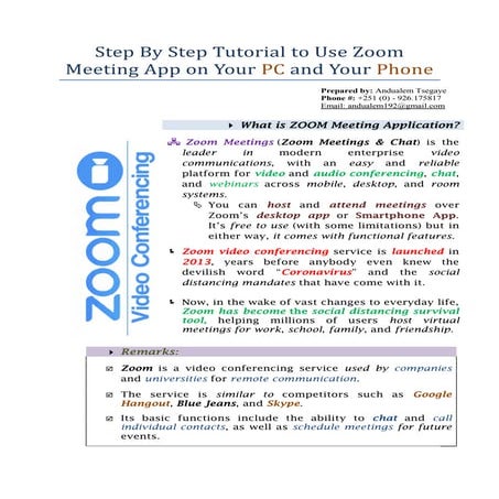 Step by Step Tutorial to Use Zoom Meeting Software with Mobile and PC