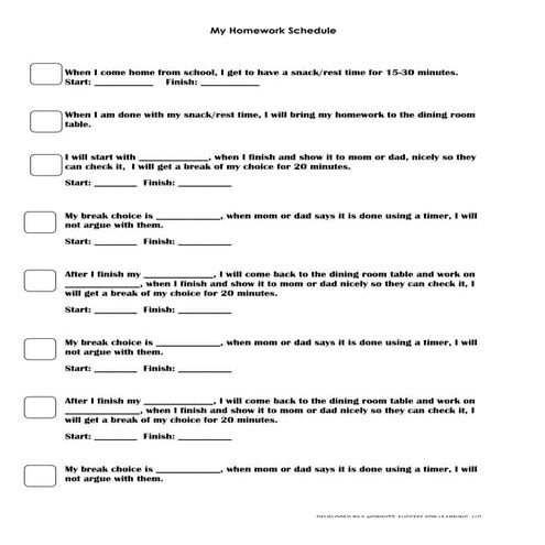 Homework Schedule | PDF