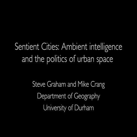 Stephen Graham - Sentient Cities