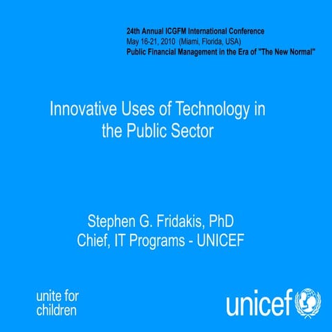 Stephen fridakis innovative uses of technology in the public sector english