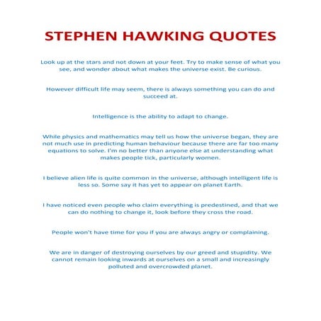 Stephen Hawking Quotes