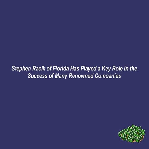 Stephen Racik of Florida Has Played a Key Role in the Success of Many ...