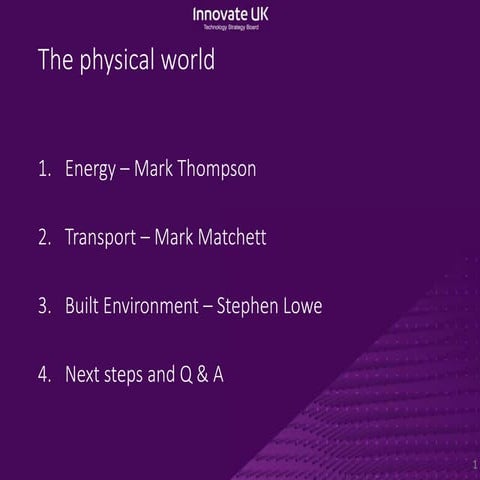 Innovate UK Future Worlds Event -Physical World – Combined