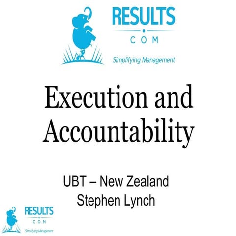 Execution and Accountability - UBT New Zealand