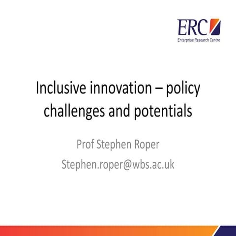  ERC, BEIS Local growth presentation Stephen Roper . 13.03.2017  