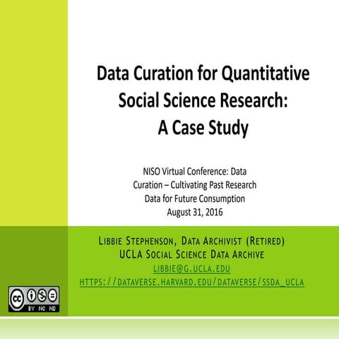 Stephenson - Data Curation for Quantitative Social Science Research