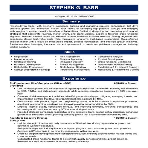 Stephen G. Barr November rev 11/2025Resume.docx