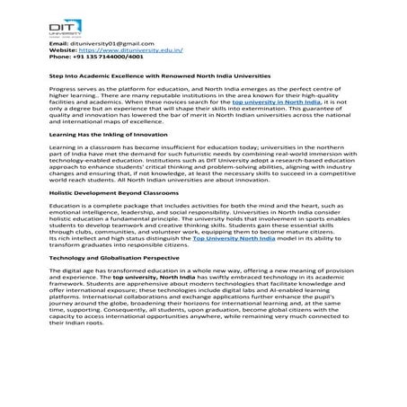 Step Into Academic Excellence with Renowned North India Universities.pdf