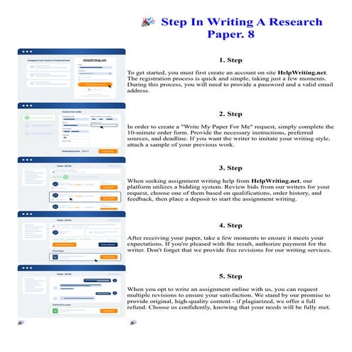 Step In Writing A Research Paper. 8. Online assignment writing service.