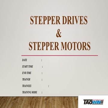 STEPPER MOTORS AND STEPPER DRIVE in my mind S.pptx