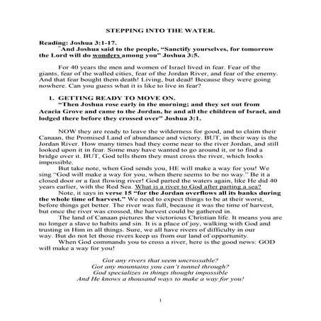 Stepping Into The Water