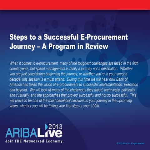 Steps to a Successful E-Procurement Journey – A Program In Review