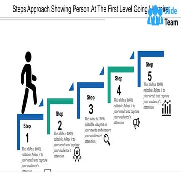 Steps Approach Showing Person At The First Level Going Upstairs